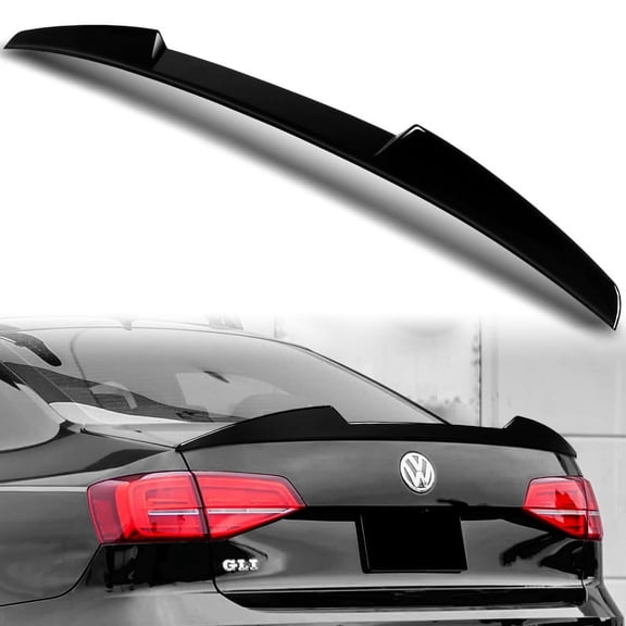 W-Power For 2011-2018 Volkswagen VW Jetta Pearl Black V-Style Trunk Spoiler Wing