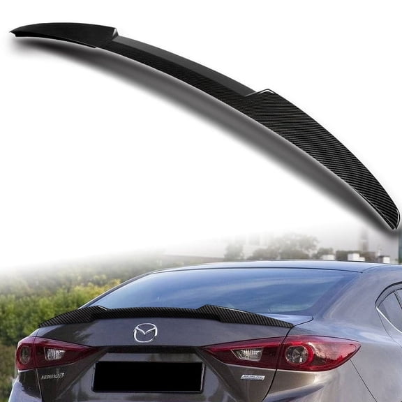 W-Power For 2014-2018 Mazda 3 Sedan Carbon Painted V-Style Trunk Spoiler Wing