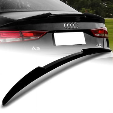 W-Power For 2014-2020 Audi A3 RS3 S3 Sedan/4DR Pearl Black V-Style Trunk Spoiler