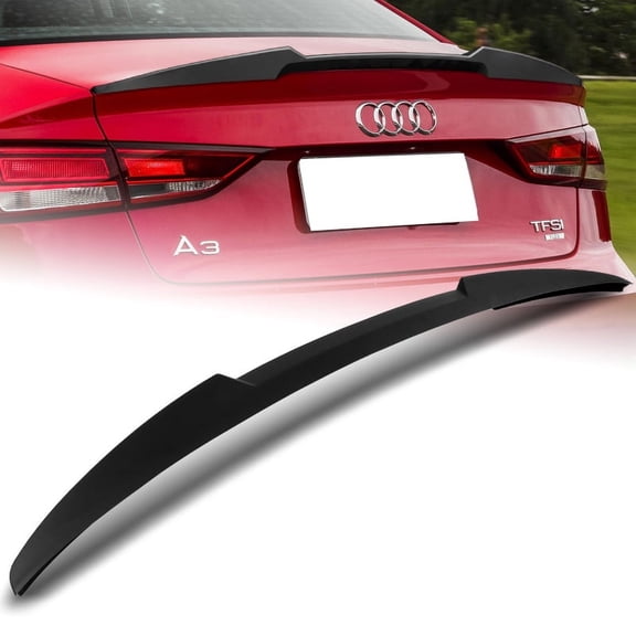 W-Power For 2014-2020 Audi A3 RS3 S3 Sedan Matt Black V-Style Trunk Spoiler Wing