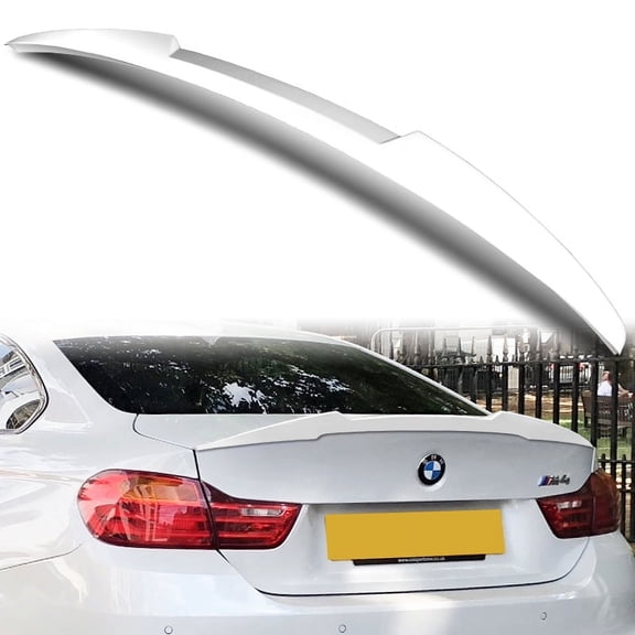 W-Power For 2015-2020 BMW M4 F82 Coupe Pearl White V-Style Trunk Spoiler Wing