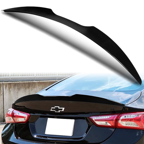 W-Power For 2016-2024 Chevy Malibu Pearl Black Trunk Lid Spoiler Wing V-Style