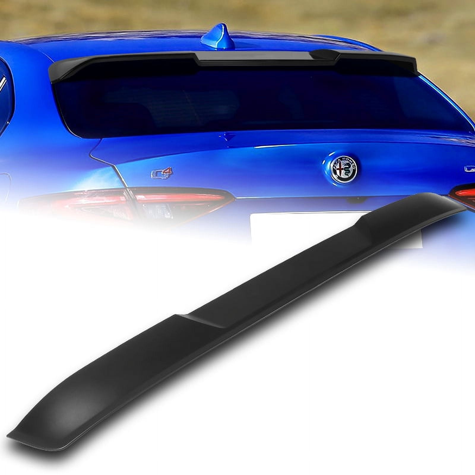 Power Rear Wing W-Power For 2017-2023 Alfa Romeo Giulia Black ABS Rear Roof Visor ...