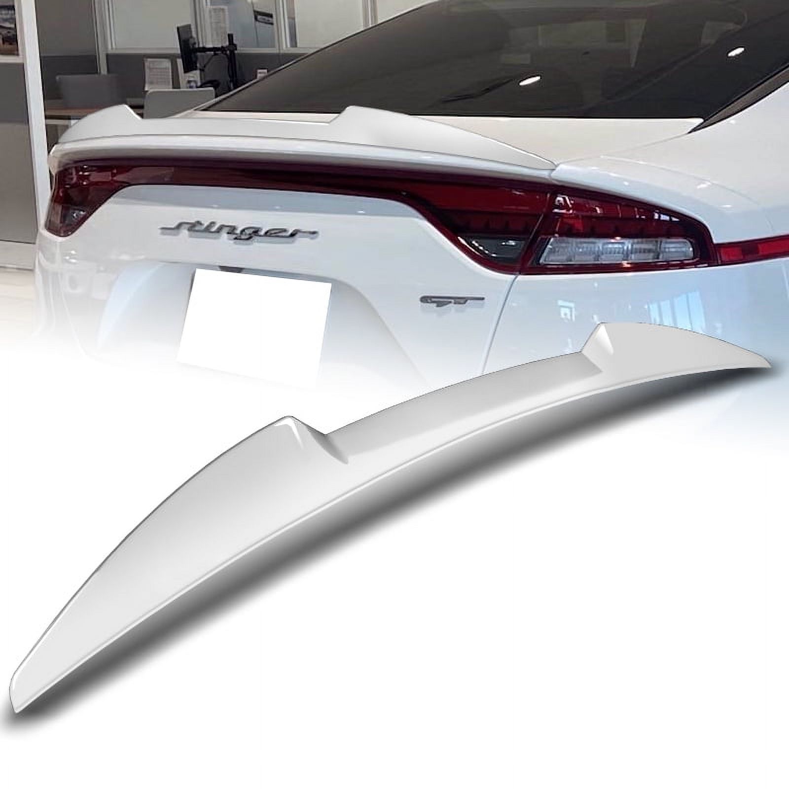 Duckbill Trunk Spoiler For 2018-2024 Toyota Camry - TR-D Style, Pearl White, ABS Plastic, Adhesive Mount