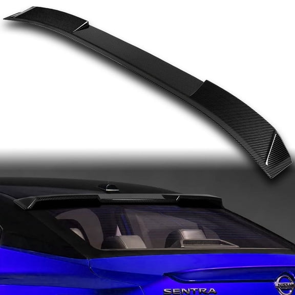 W-Power For 2020-2024 Nissan Sentra Carbon Look Rear Roof Visor Window Spoiler