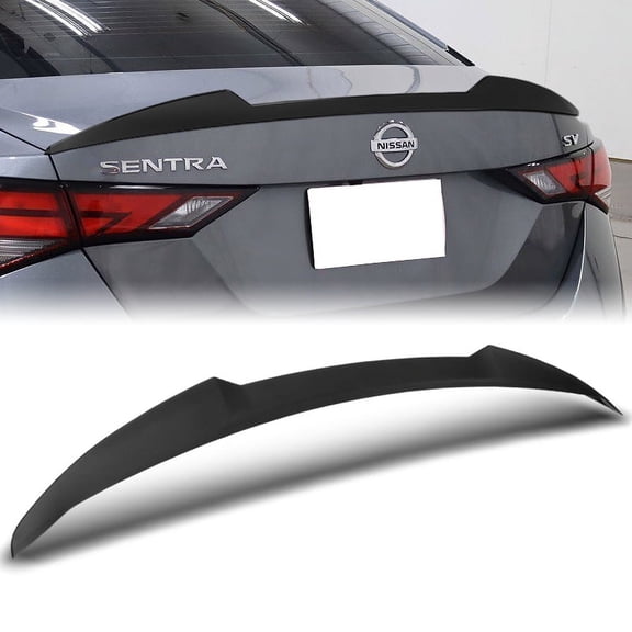 W-Power For 2020-2024 Nissan Sentra Primer Black Rear Trunk Spoiler Wing V-Style