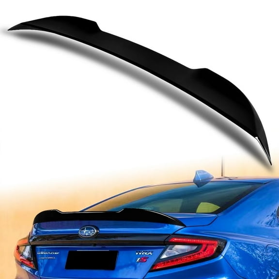 W-Power For 2022-2025 Subaru WRX STi Pearl Black Rear Trunk Spoiler Wing V-Style