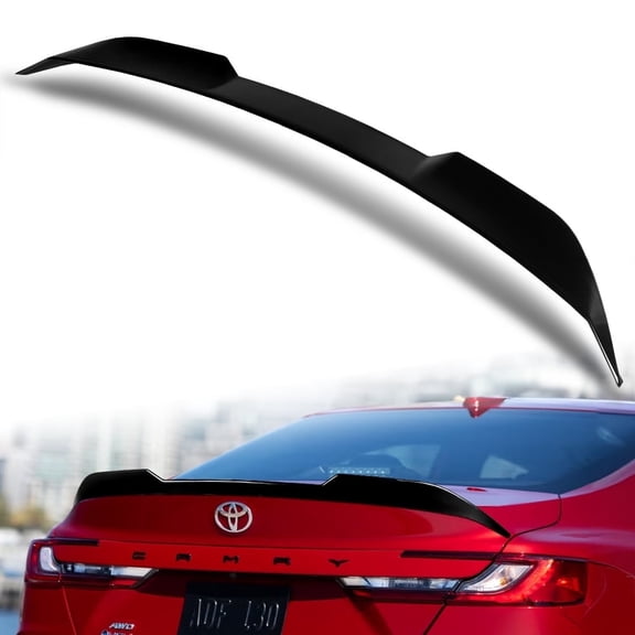 W-Power For 2025-2027 Toyota Camry Pearl Black Rear Trunk Spoiler Wing V-Style