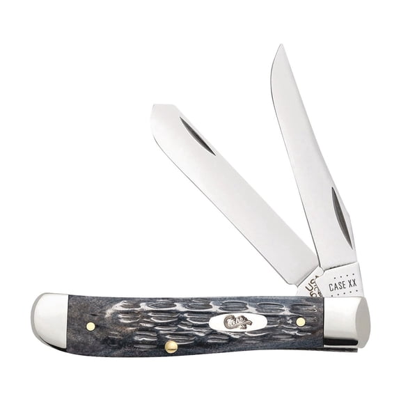 W. R. Case & Son Case Mini Trapper Pocket Worn Crandall Jig Gray Bone Pocket Knife - Pack of 2