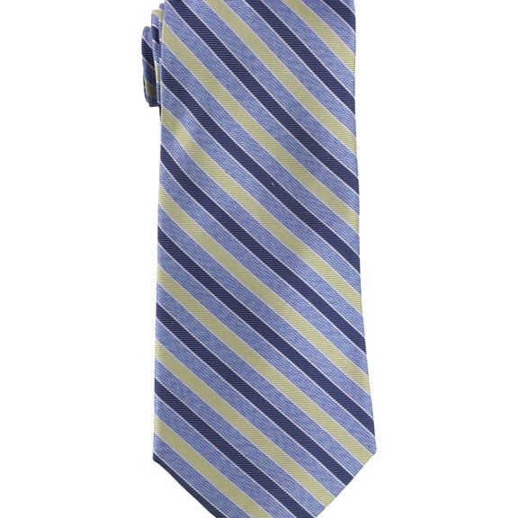 W.R.K Mens Striped Silk Self-tied Necktie, Blue, One Size