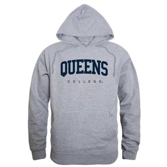 W Republic 503-364-HGY-02 Queens College Game Day Hoodie, Heather Grey - Medium