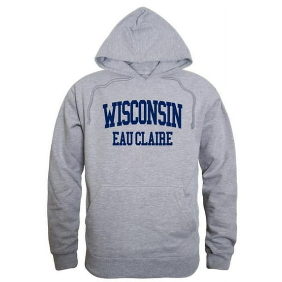W Republic 503-409-HGY-03 University of Wisconsin-Eau Claire Men GameDay Hoodie, Heather Grey - Large