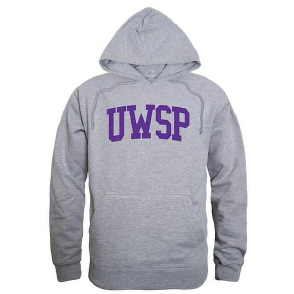 W Republic 503-412-HGY-01 University of Wisconsin-Stevens Point Men GameDay Hoodie, Heather Grey - Small