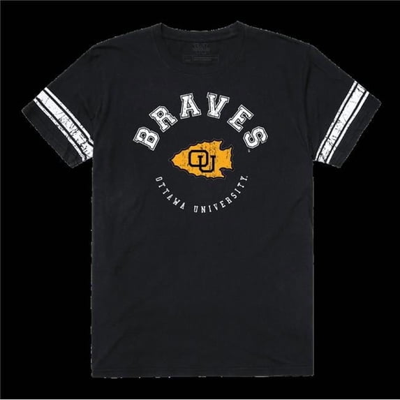 Ottawa University Braves Mens Football Tee T-Shirt - Black, Medium