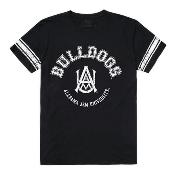 W Republic 504-258-BLK-01 Alabama A&M University Men Football T-Shirt, Black & White - Small