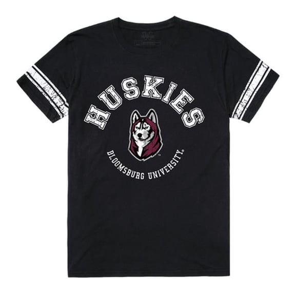 W Republic 504-268-BLK-03 Bloomsburg University of Pennsylvania Men Football T-Shirt, Black & White - Large