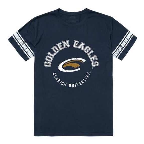 W Republic 504-280-NVY-04 Clarion University of Pennsylvania Men Football T-Shirt, Navy - Extra Large