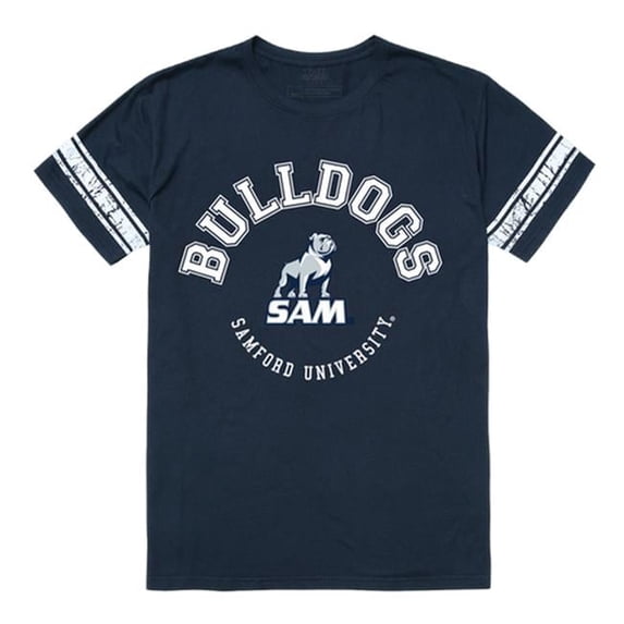 W Republic 504-375-NVY-02 Samford University Men Football T-Shirt, Navy - Medium