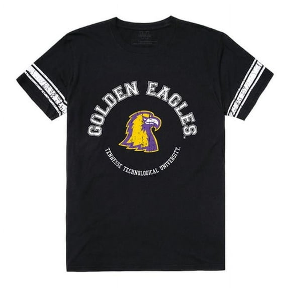W Republic 504-391-BLK-02 Tennessee Tech University Men Football T-Shirt, Black & White - Medium