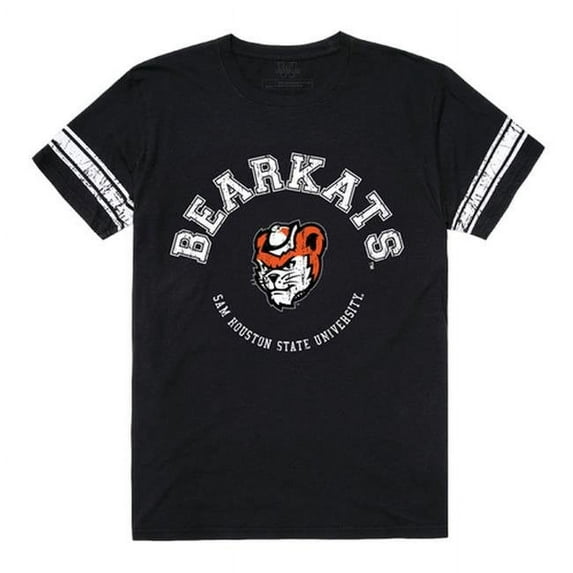 W Republic 504-441-BLK-03 Sam Houston State University Men Football T-Shirt, Black & White - Large
