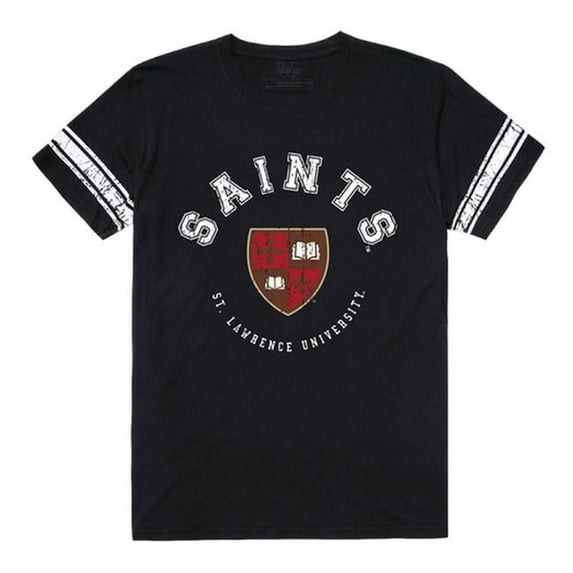 W Republic 504-460-BLK-02 NCAA St Lawrence Saints Mens Football T-Shirt, Black - Medium
