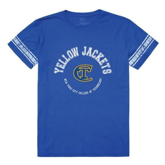 W Republic 504-664-RYL-01 New York City College of Technology Yellow Jackets Mens Football T-Shirt, Royal - Small