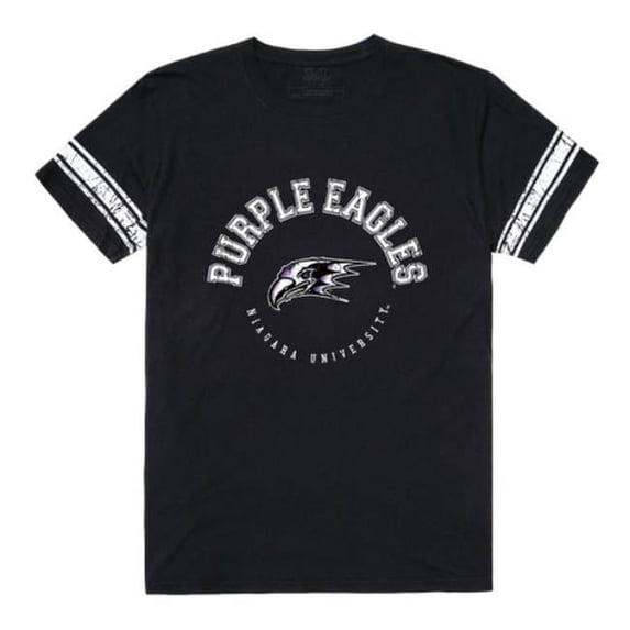 W Republic 504-723-BLK-01 Niagara University Purple Eagles Men Football T-Shirt, Black - Small