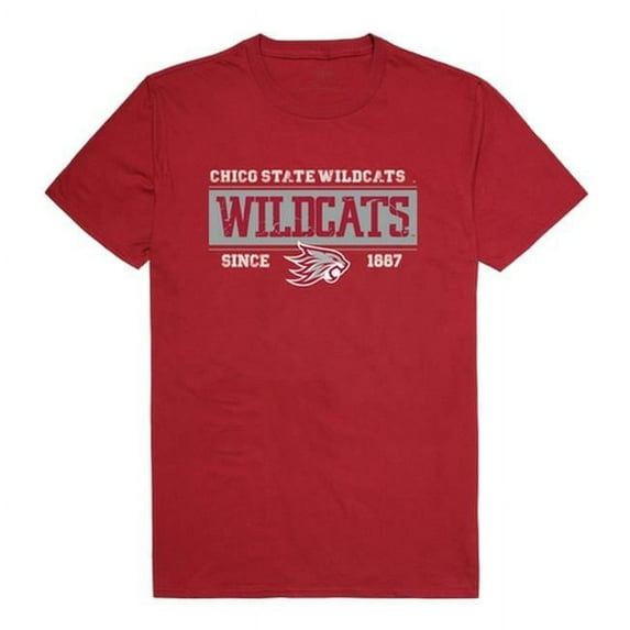 W Republic 507-163-CR2-05 NCAA Cal State Chico Wildcats Established Crewneck T-Shirts, Cardinal Red - 2XL