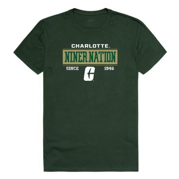 W Republic 507-194-FOR-02 University of North Carolina at Charlotte Established T-Shirt, Forest Green & White - Medium