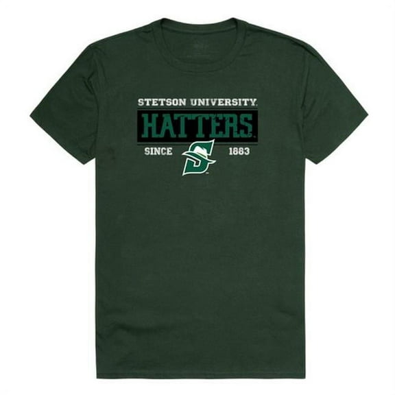 W Republic 507-387-033-04 Stetson University Men Established T-Shirt, Forest White - Extra Large