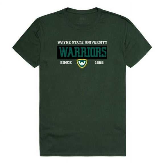 W Republic 507-400-033-02 Wayne State University Established T-Shirt, Forest Green & White 3 - Medium