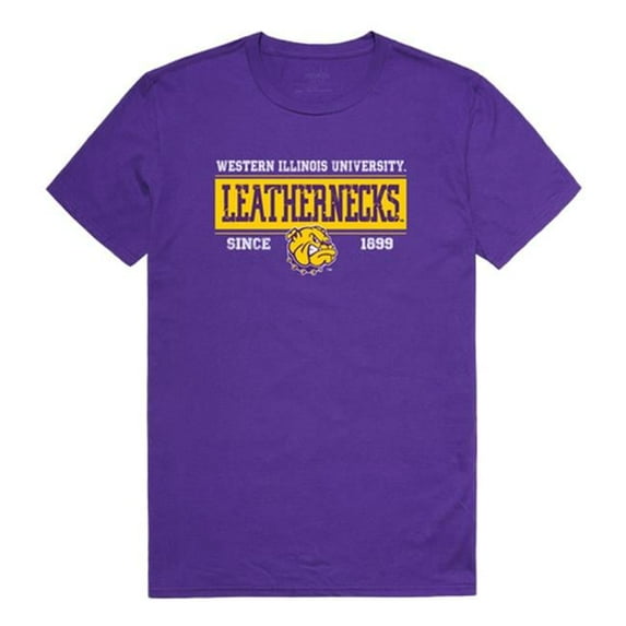 W Republic 507-405-328-03 Western Illinois University Men Established T-Shirt, Purple - Large