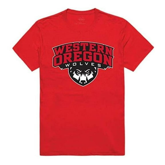 W Republic 507-406-RED-05 Western Oregon University Men Established T-Shirt, Red - 2XL