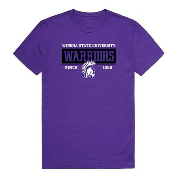 W Republic 507-408-328-04 Winona State University Men Established T-Shirt, Purple - Extra Large