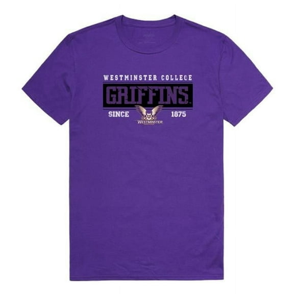 W Republic 507-421-328-02 Westminister College Men Established T-Shirt, Purple - Medium