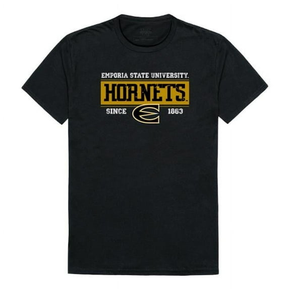 W Republic 507-423-E27-01 Emporia State University Men Established T-Shirt, Black & White - Small