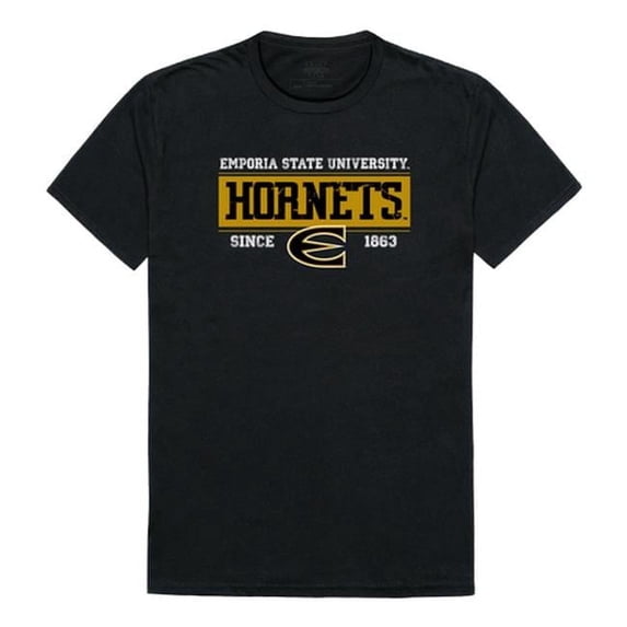 W Republic 507-423-E27-04 Emporia State University Men Established T-Shirt, Black & White - Extra Large