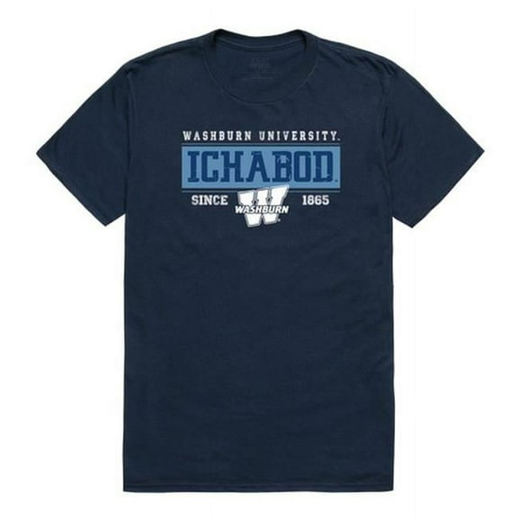 W Republic 507-431-BGT-03 Washburn University Men Established T-Shirt, Navy - Large