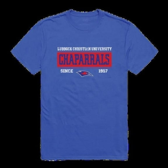 W Republic 507-465-RYL-01 Lubbock Christian University Chaparral College Established T-Shirt, Royal - Small