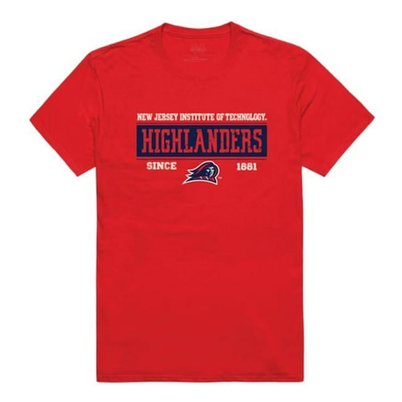 W Republic 507-555-RED-04 New Jersey Institute of Technology Highlanders College Established T-Shirt, Red - Extra Large