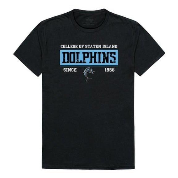 W Republic 507-676-BLK-05 College of Staten Island Dolphins College Established T-Shirt, Black - 2XL