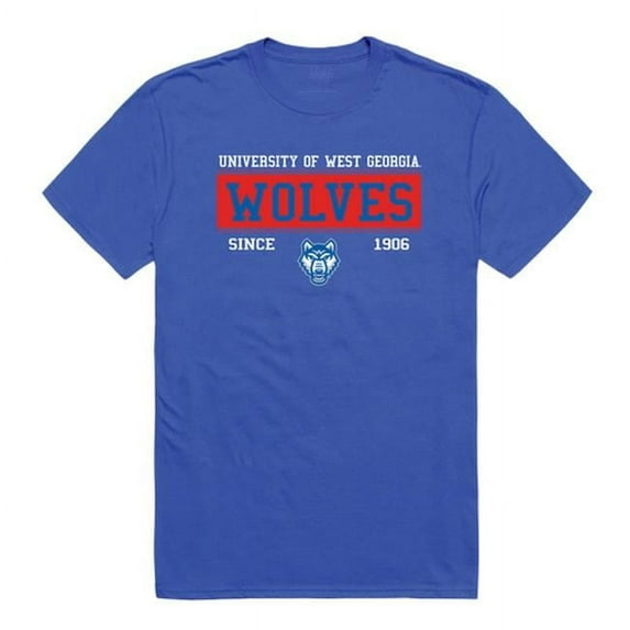 W Republic 507-713-RYL-04 University of West Georgia Wolves Wolves College Established T-Shirt, Royal - Extra Large