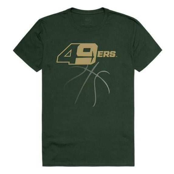 W Republic 510-194-FOR-02 University of North Carolina at Charlotte Basketball T-Shirt, Forest Green & White - Medium