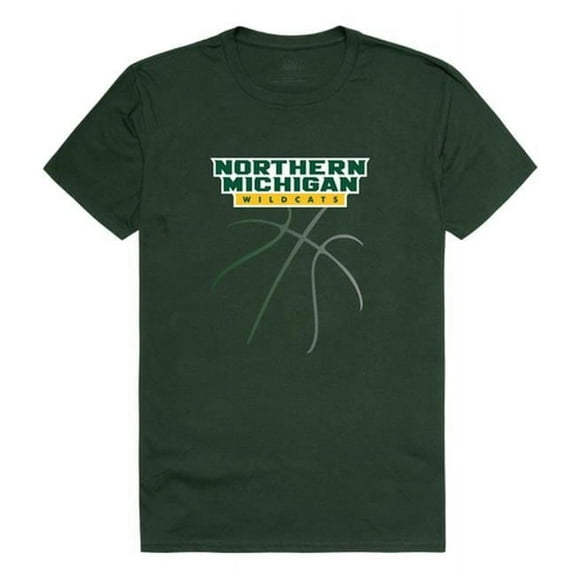 W Republic 510-357-033-03 Northern Michigan University Men Basketball T-Shirt, Forest White - Large