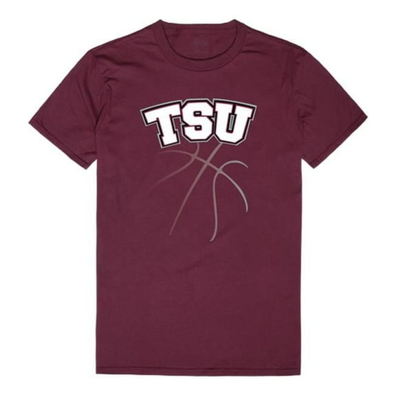 W Republic 510-393-327-01 Texas Southern University Basketball T-Shirt, Maroon & White 2 - Small
