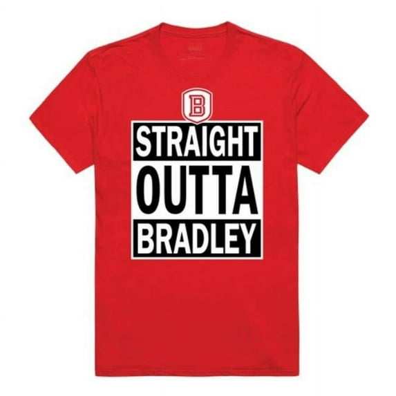 W Republic 511-270-R58-01 Bradley University Straight Outta T-Shirt, Red - Small