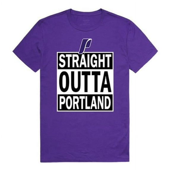 W Republic 511-363-328-04 University of Portland Men Straight Outta T-Shirt, Purple - Extra Large