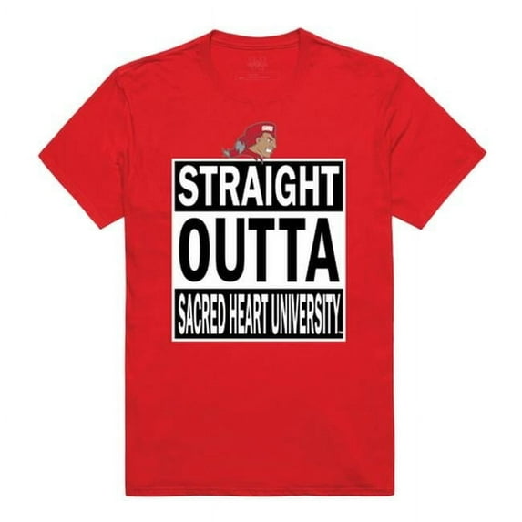 W Republic 511-372-R58-05 Sacred Heart University Men Straight Outta T-Shirt, Red - 2XL