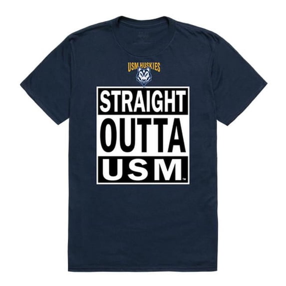 W Republic 511-459-NVY-01 NCAA Southern Maine Huskies Straight Outta T-Shirt, Navy - Small