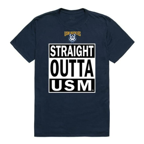 W Republic 511-459-NVY-02 NCAA Southern Maine Huskies Straight Outta T-Shirt, Navy - Medium